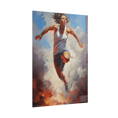 Passionate Athlete: Dedicated Portrait - Poster