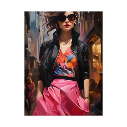 Urban Fashionista: Casual Streetwear Artwork - Poster