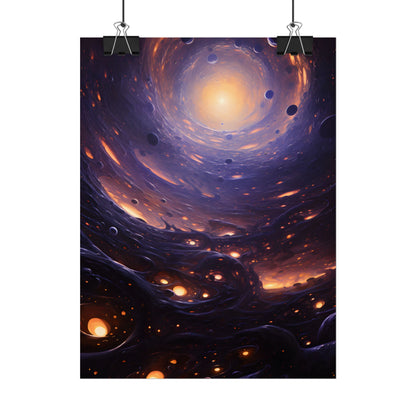Black Hole Cosmic Encounter: Massive Planet Digital Art - Poster