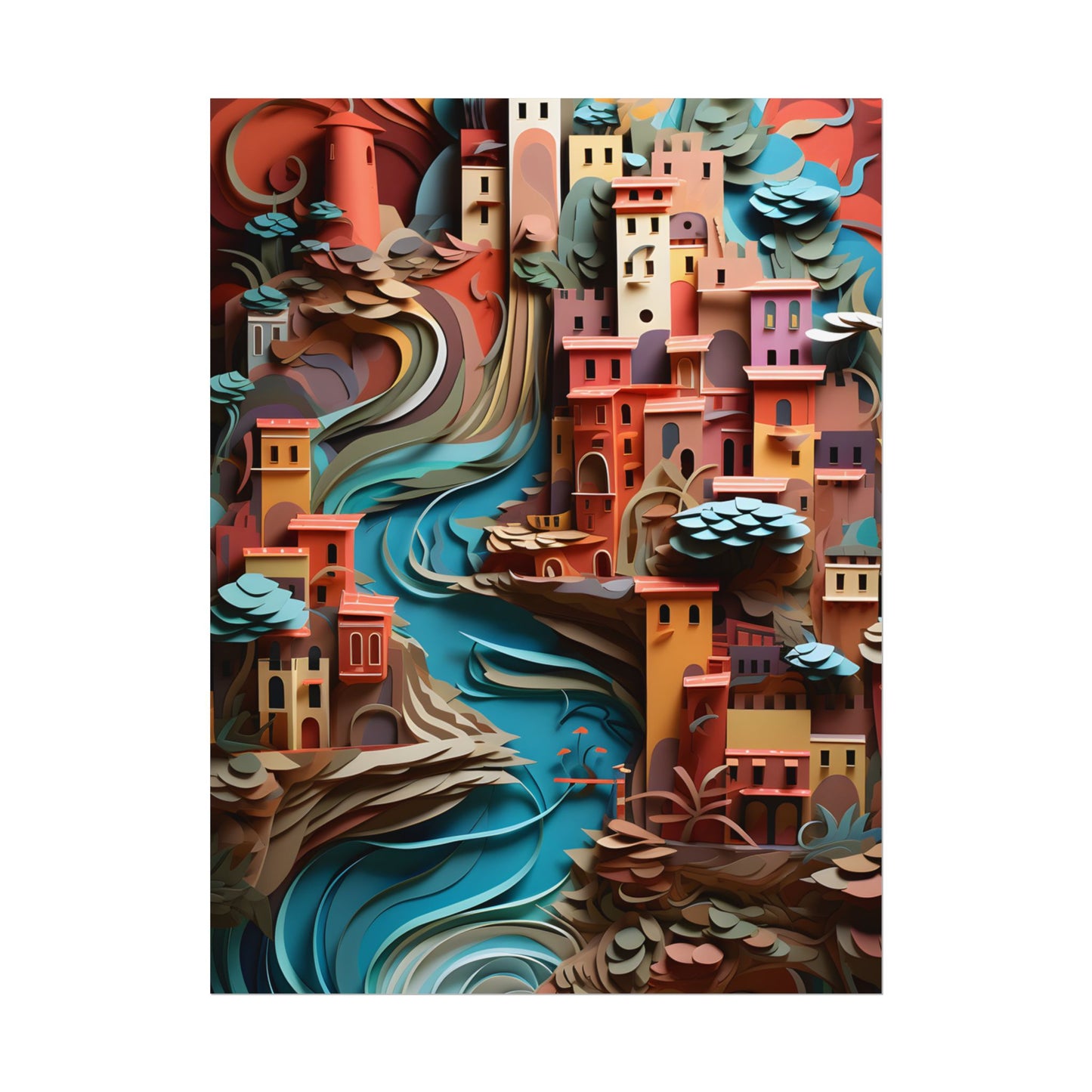European Nature in Paper Quill: A Close-Up Artwork - Poster