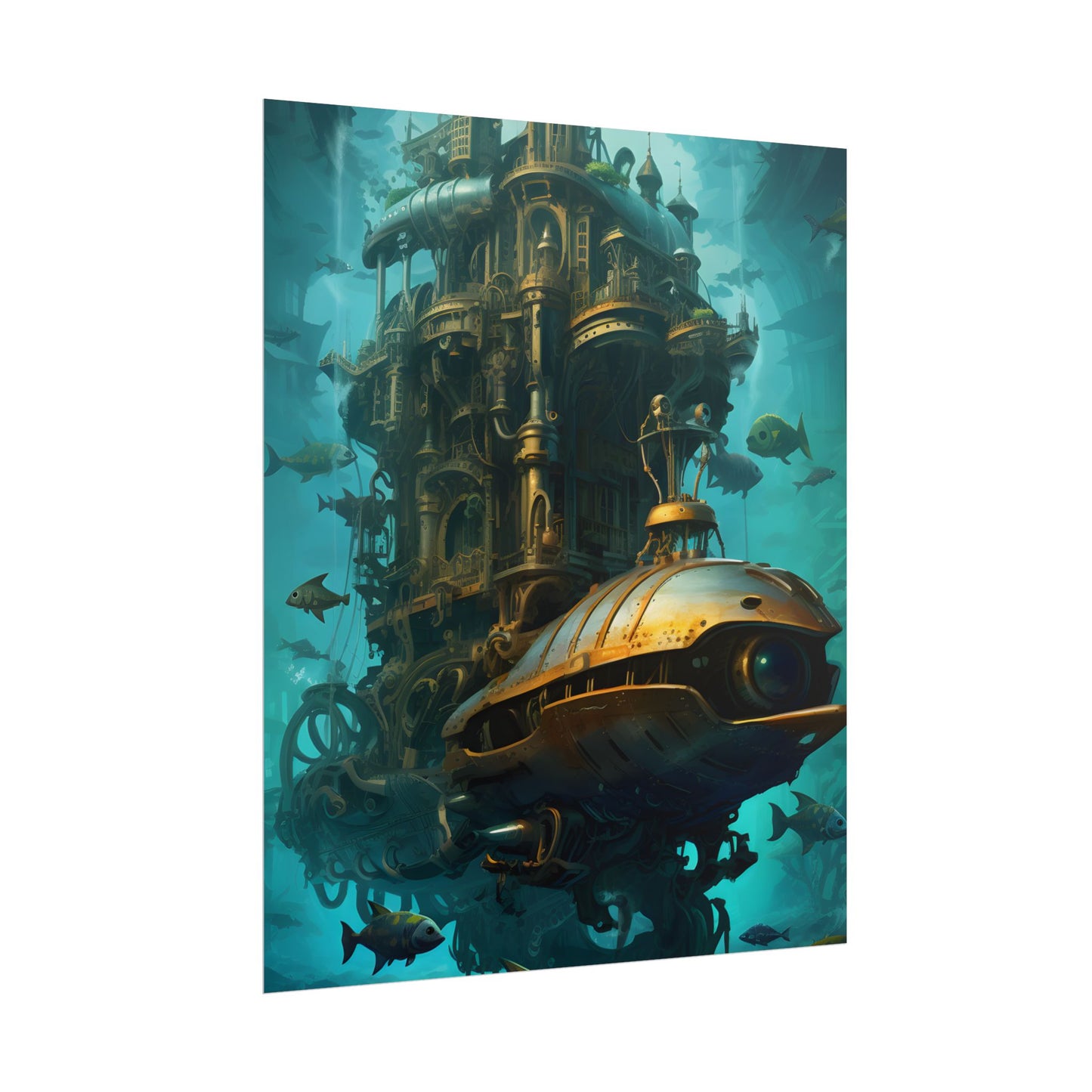 Steampunk Oceanic Adventure: Brass Skirted Explorer - Poster
