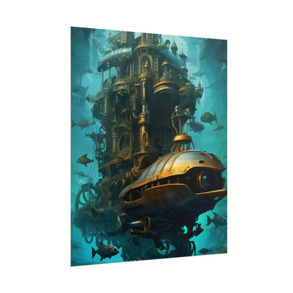 Steampunk Oceanic Adventure: Brass Skirted Explorer - Poster