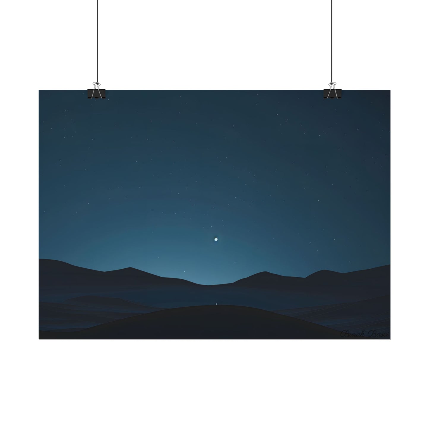 Minimalist Night Sky: Abstract Starry Art - Poster