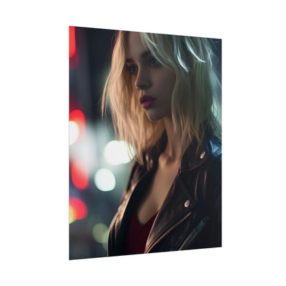 Cyberpunk Youth: Close-Up Portrait - Poster