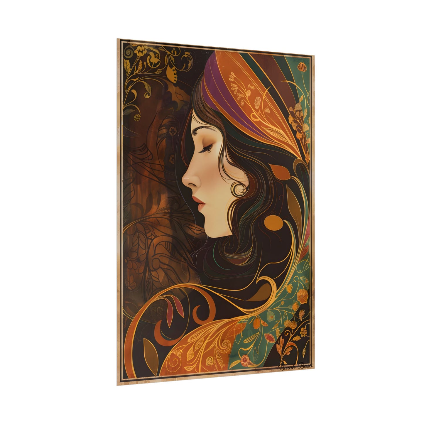 Vintage Art Nouveau Poster: Elegant Design - Poster