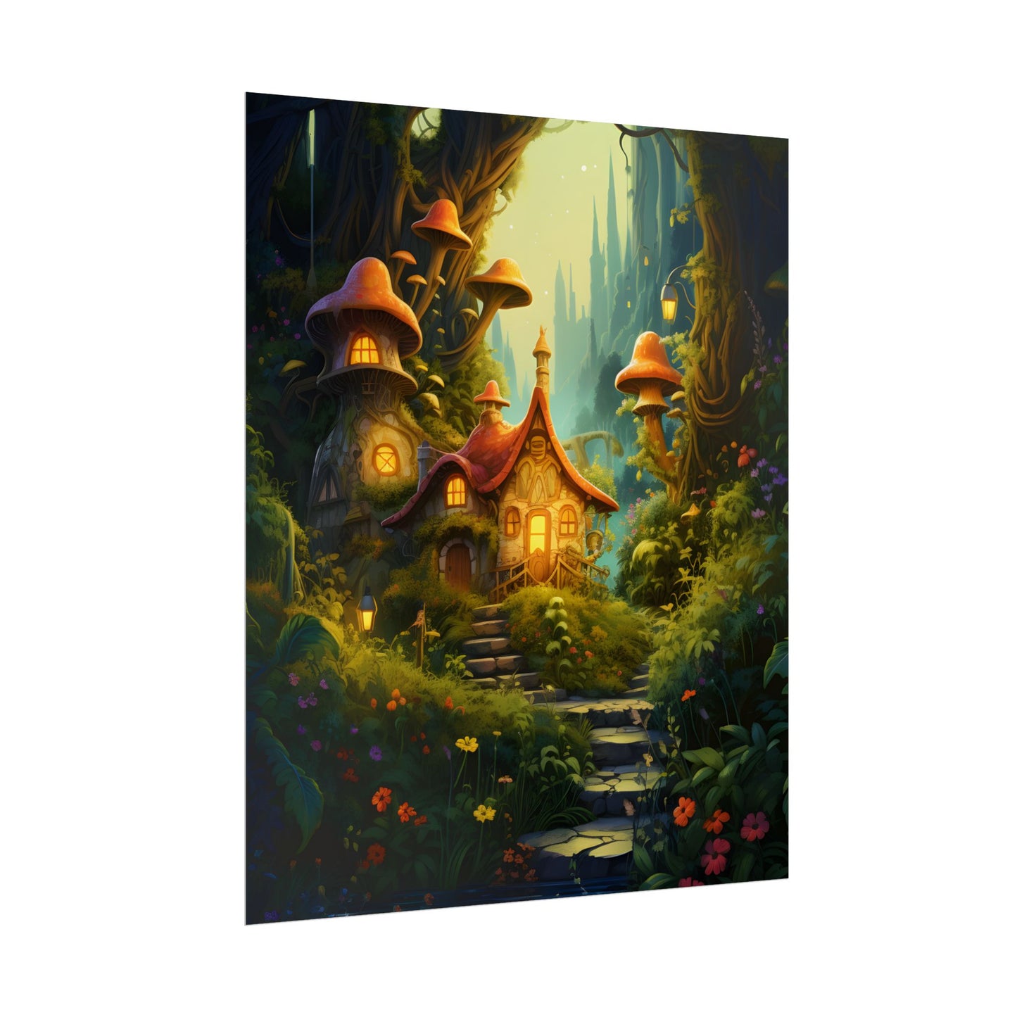 Enchanted Forest Wonder: A Young Hero in Whimsical Magic - Poster