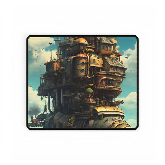 Steampunk Oceanic Adventure: Vibrant Vessel Art - Desk Mat