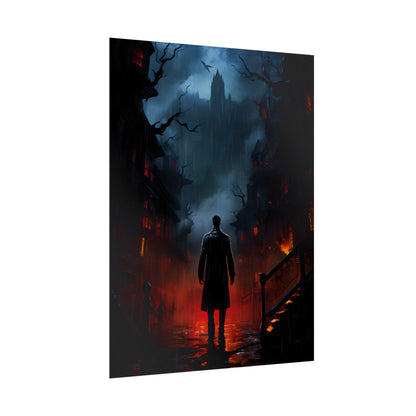 Urban Fantasy Noir: Nighttime Detective Artwork - Poster