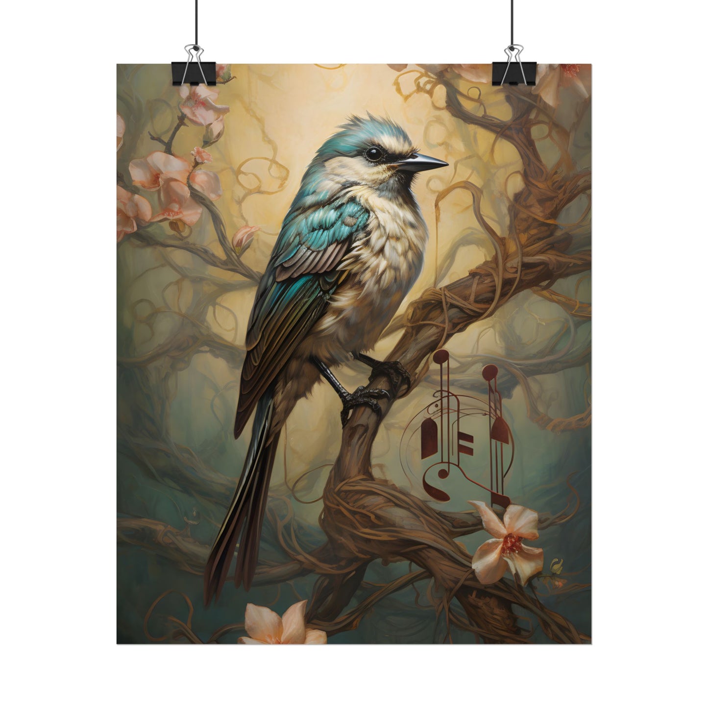 Blue Beauty: A Majestic Songbird in Nature - Poster