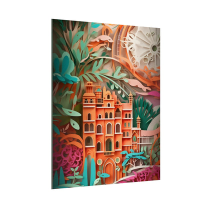 European Paper Quilled Landscape: Artistic Craftsmanship - Poster