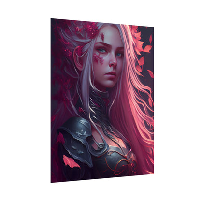 Astonishing Female Portrait with Pink Hair: Artistic Vision - Poster
