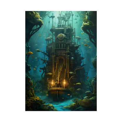 Steampunk Undersea Odyssey: A Journey on the Nautilus - Poster