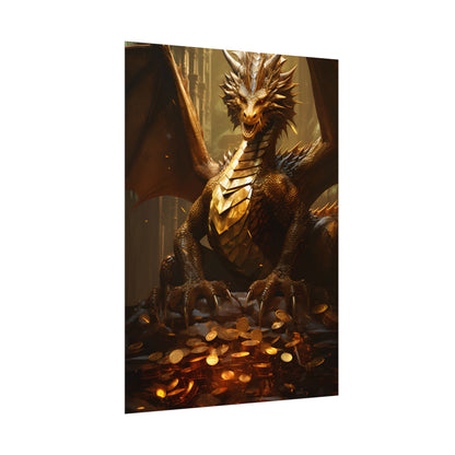 Majestic Dragon Guardian: Fantasy Artwork in a Magical Lair - Poster