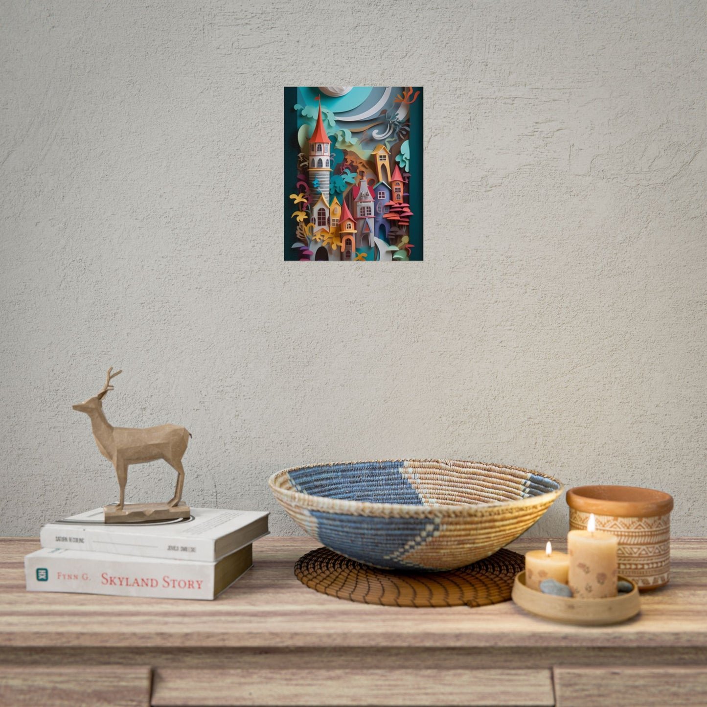 Eye-Catching European Landscape: Paper Quilling Artwork - Poster