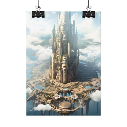 Breathtaking Floating City: Elevated Architecture - Poster