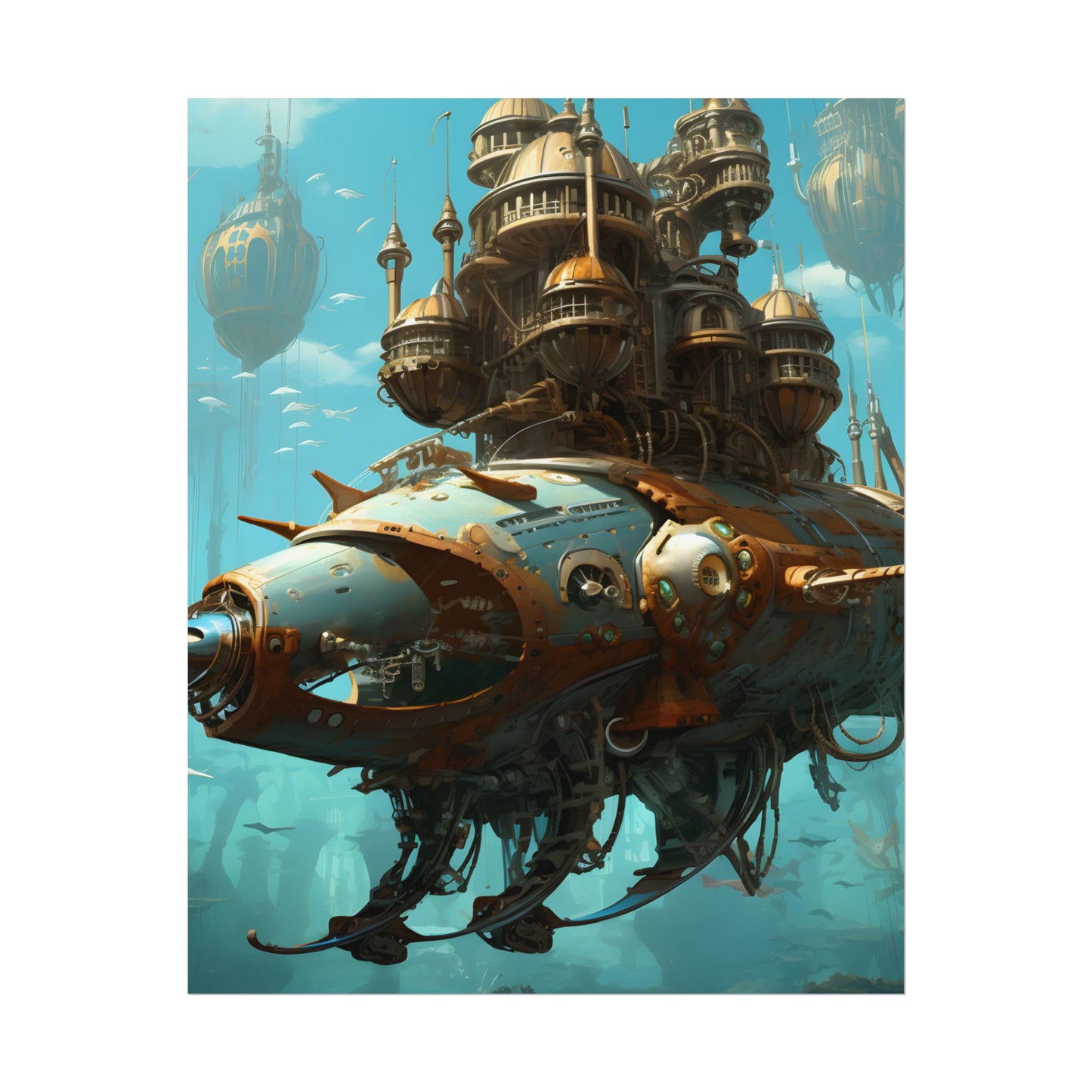 Steampunk Ocean Adventure: Victorian Industrial Voyage - Poster