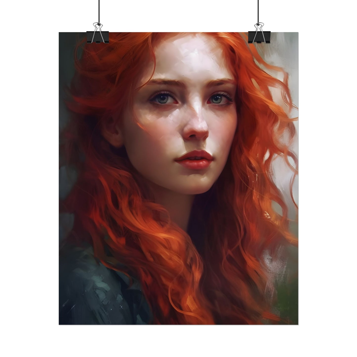 Astonishing Redhead Portrait: Female Artwork - Poster