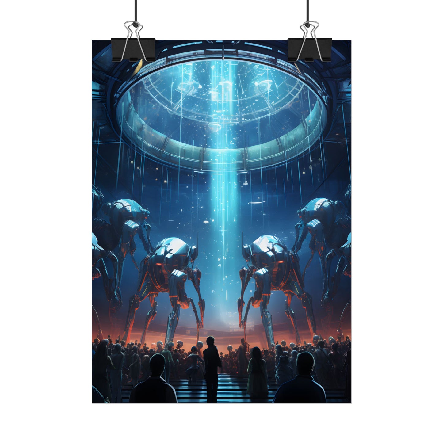Vibrant Robot Symphony: A Harmonious Blend of Human and Robotic Musicians - Poster