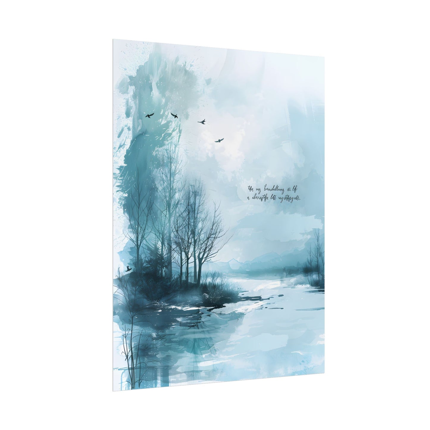 Serene Landscape: A Peaceful Nature Scene with Inspirational Quote - Poster