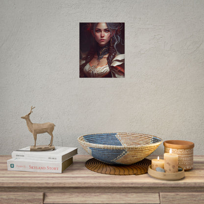Glamorous Mid-20s Female Portrait: Black Hair Artwork - Poster