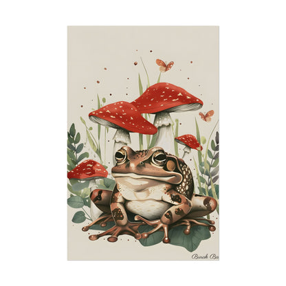 Retro Frog Smile: Colorful Mushroom Friends - Poster