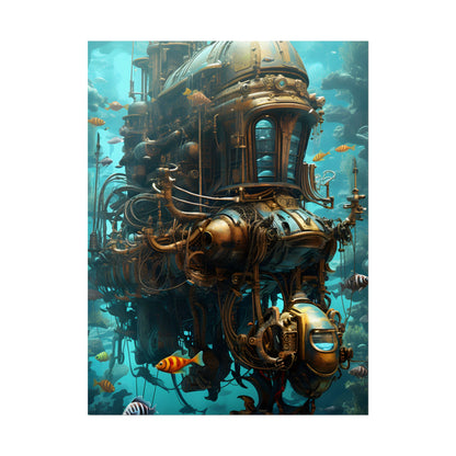 Steampunk Oceanic Adventure: A Crew's Journey Through Time - Poster