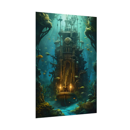 Steampunk Undersea Odyssey: A Journey on the Nautilus - Poster