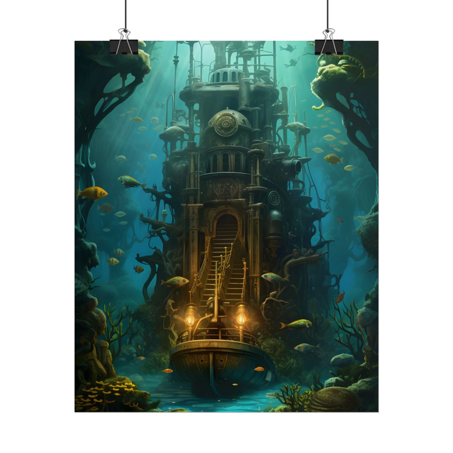 Steampunk Undersea Odyssey: A Journey on the Nautilus - Poster