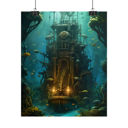 Steampunk Undersea Odyssey: A Journey on the Nautilus - Poster