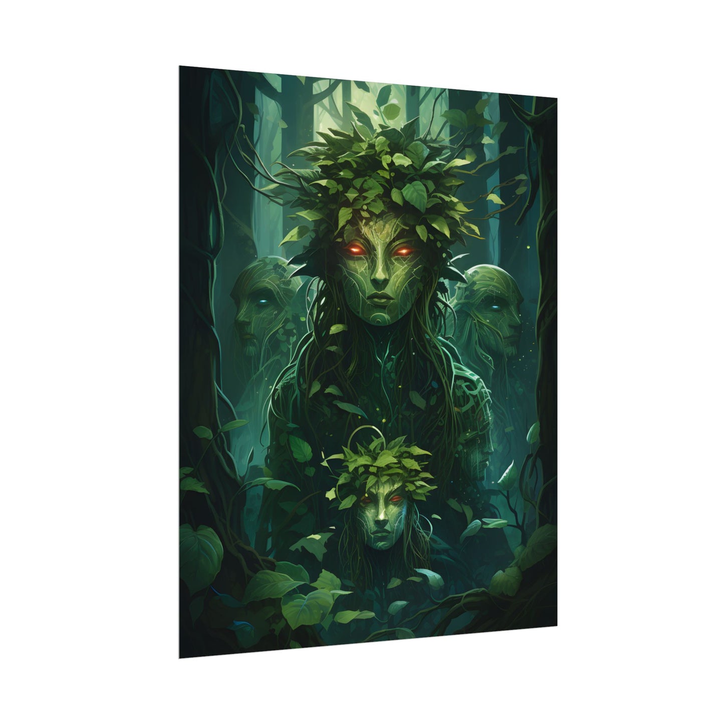 Mystical Forest Guardians: Serene Ancient Tree Spirits - Poster