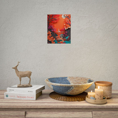 Vibrant European Landscape: Colorful Paper Quilling Art - Poster