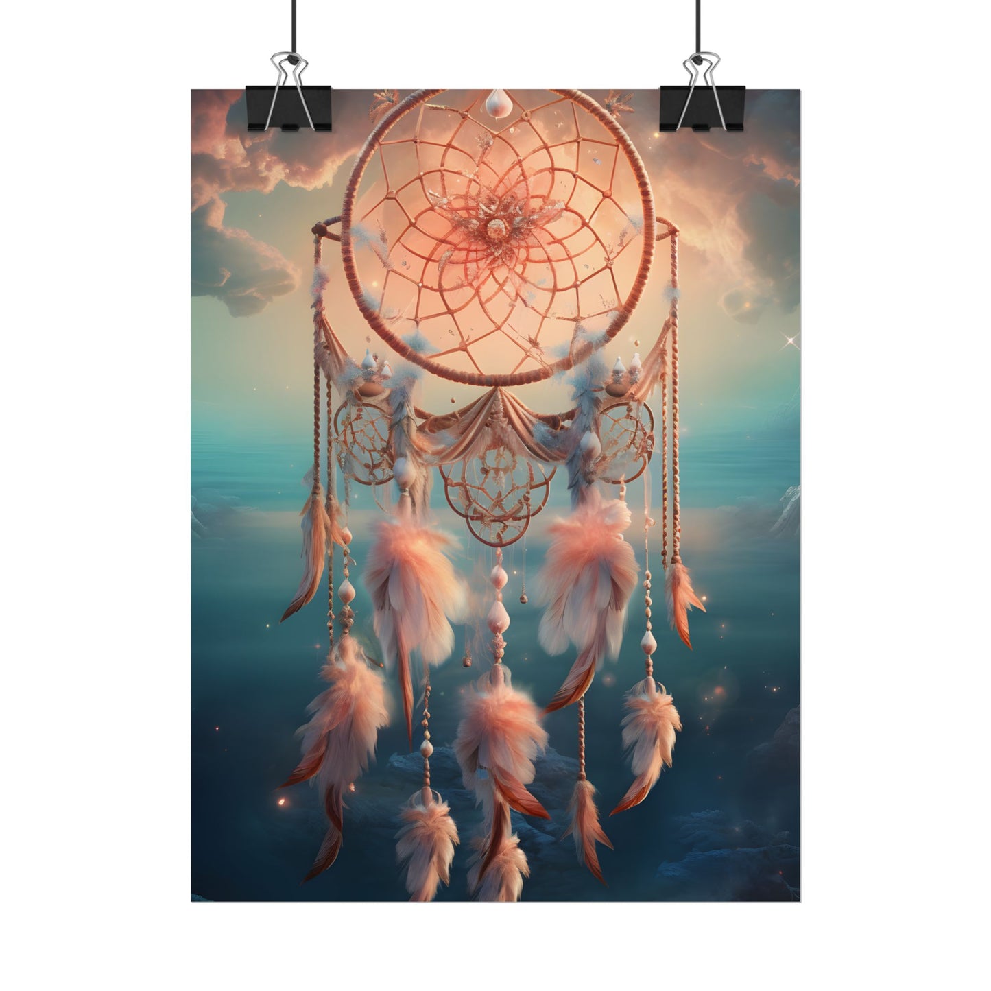 Ethereal Dreamcatcher Realm: Surreal Dreamscape Digital Art - Poster