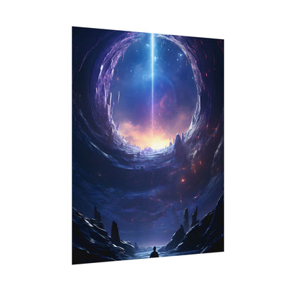 Black Hole Galaxy: Cosmic Digital Artwork - Poster