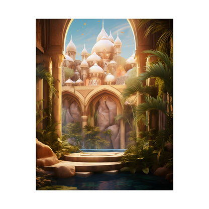 Mythical Desert Oasis: Arabian Nights Inspired Artwork - Poster