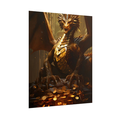 Majestic Dragon Guardian: Fantasy Artwork in a Magical Lair - Poster