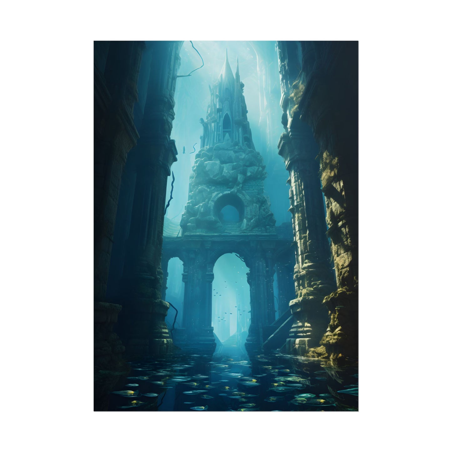 Lost Underwater Civilization: Ancient City Artwork - Poster