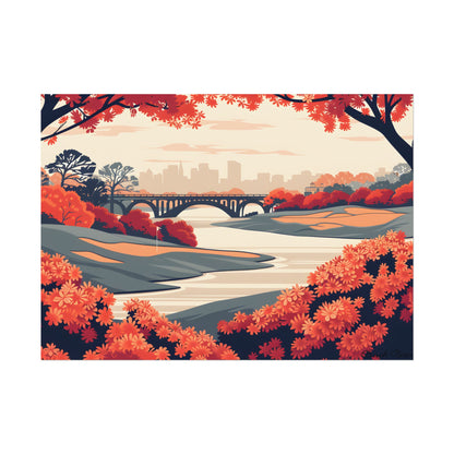 Retro Golf Course Illustration: Classic Greens - Poster