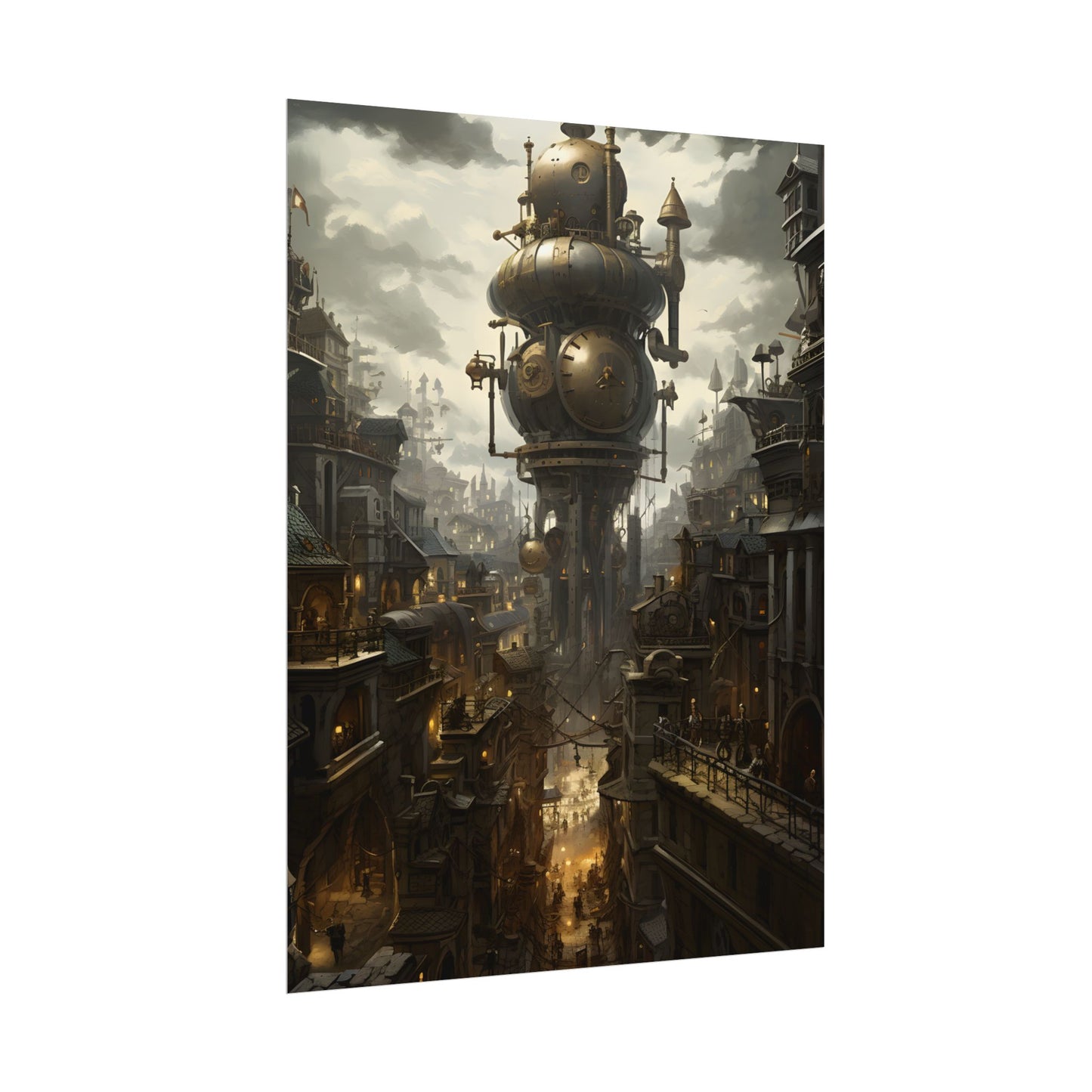 Vibrant Steampunk City: A World of Wonder - Poster