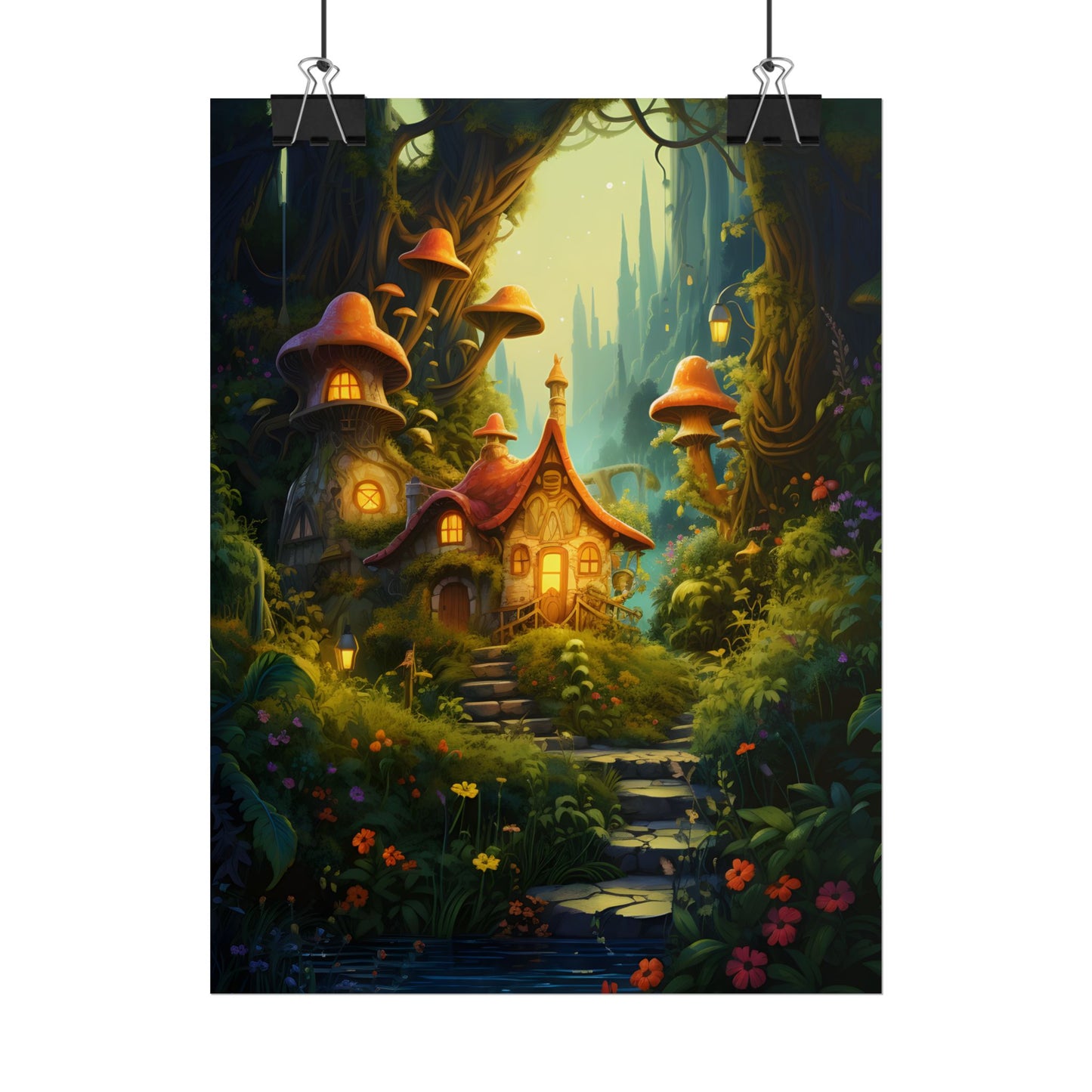 Enchanted Forest Wonder: A Young Hero in Whimsical Magic - Poster