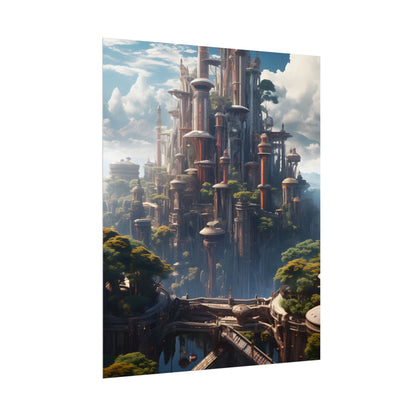 Floating City of Columbia: Breathtaking Modern Urban Landscape - Poster