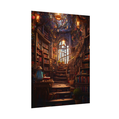Whimsical Bookshop: Enchanting Magical Artwork - Poster