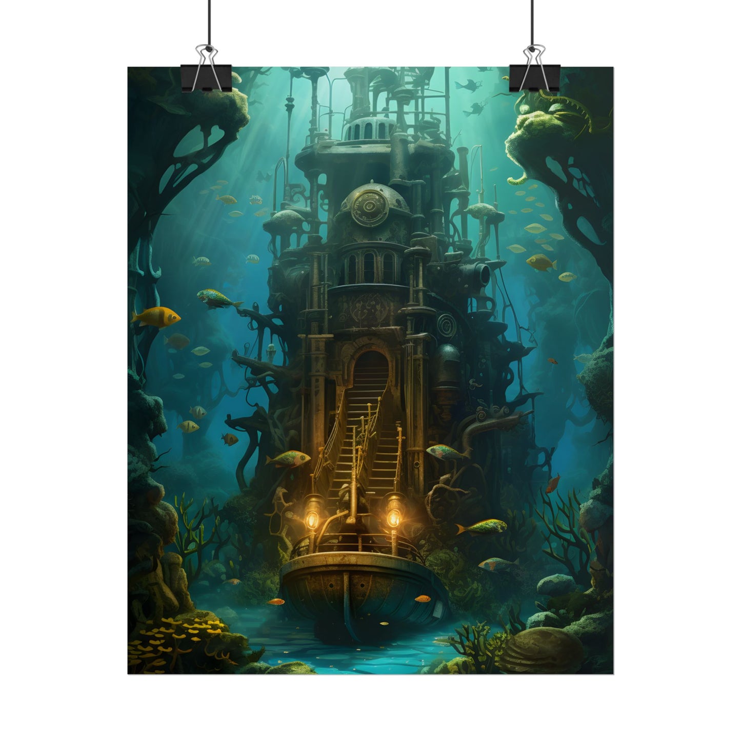 Steampunk Undersea Odyssey: A Journey on the Nautilus - Poster