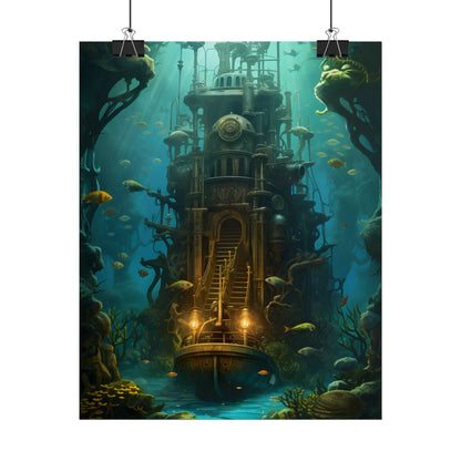 Steampunk Undersea Odyssey: A Journey on the Nautilus - Poster