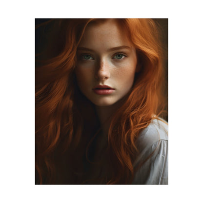 Red Hair Candid Portrait: Natural Light Photo Art - Poster