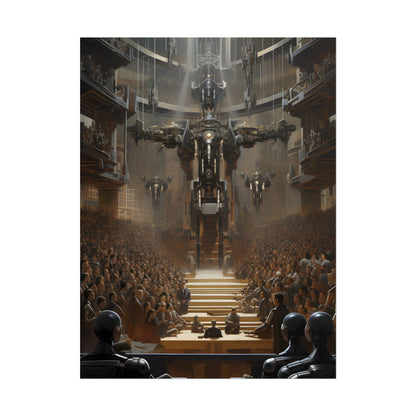 Robot Symphony: Elevated View of Robot Orchestra - Poster