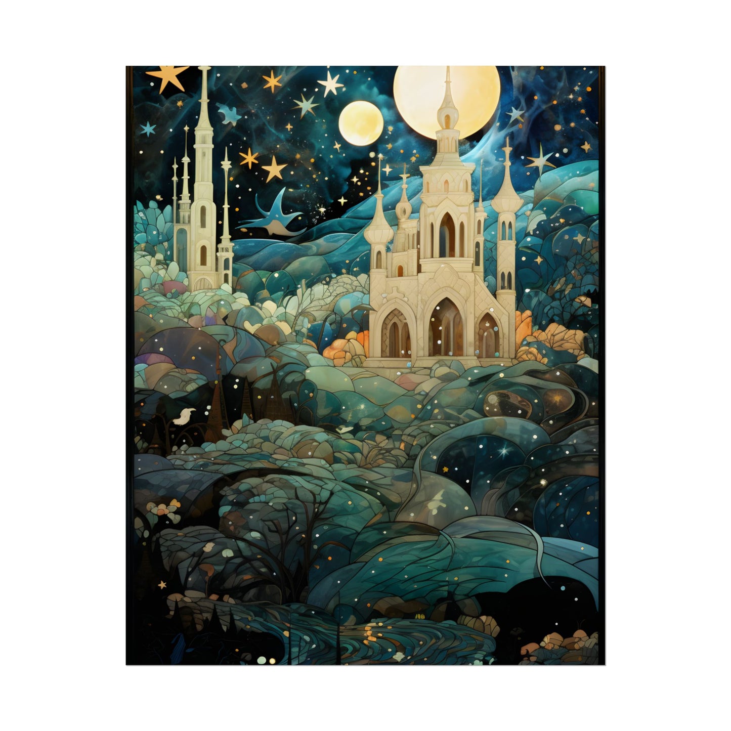 Medieval Stained Glass: Intricate Church Windows Art - Poster