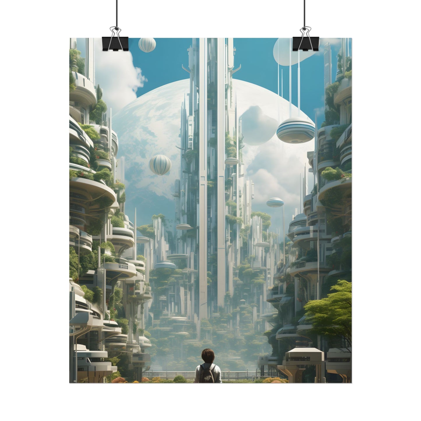 Dystopian Utopia: Futuristic Cityscape Under Oppression - Poster