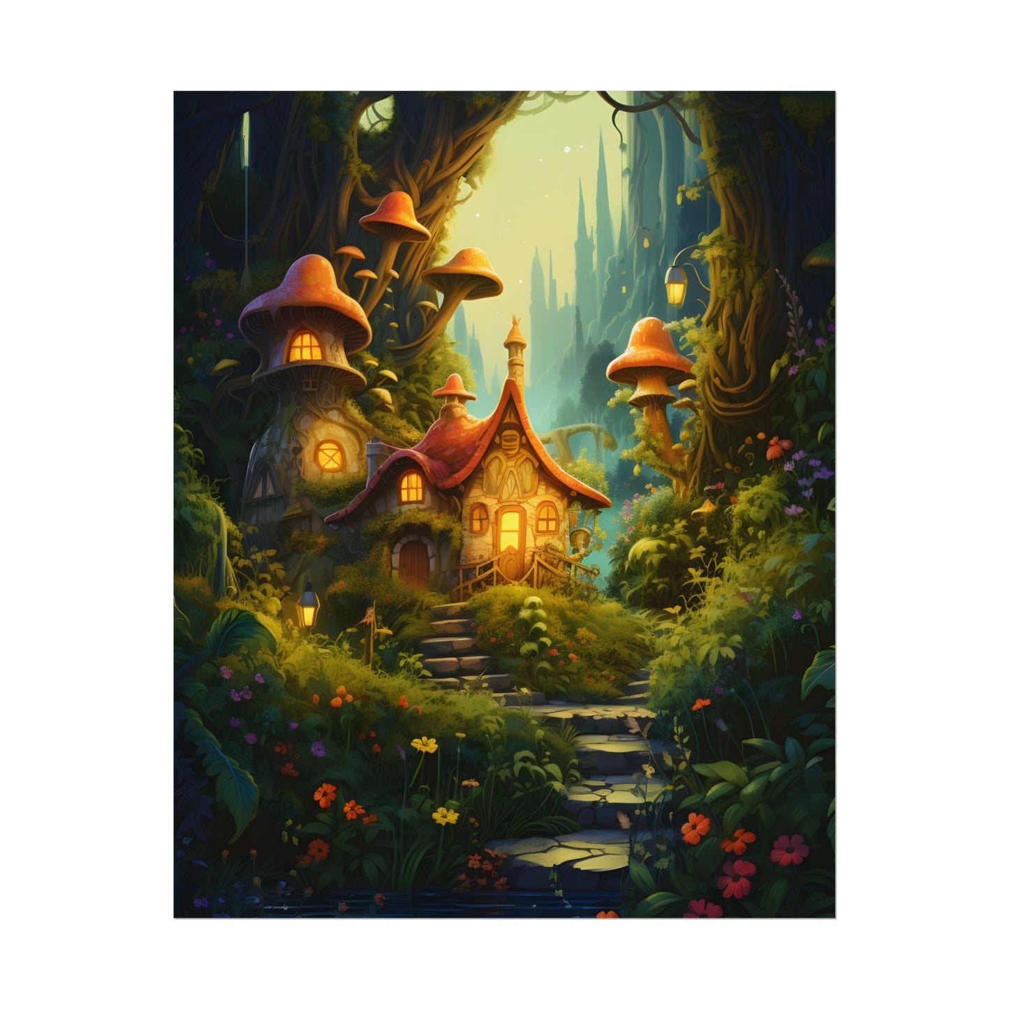 Enchanted Forest Wonder: A Young Hero in Whimsical Magic - Poster