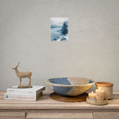 Peaceful Serenity: Winding River and Forest Reflections - Poster