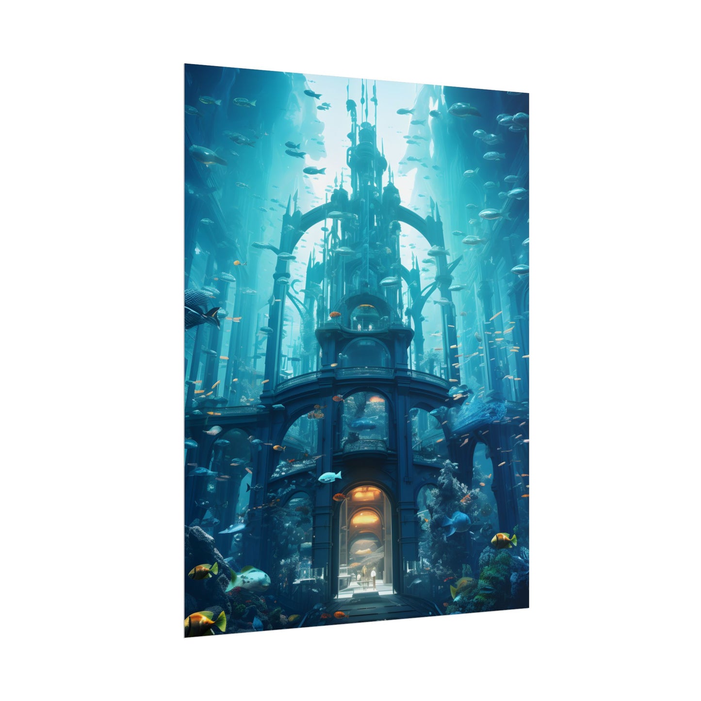 Futuristic Underwater City: Submerged Metropol Artwork - Poster